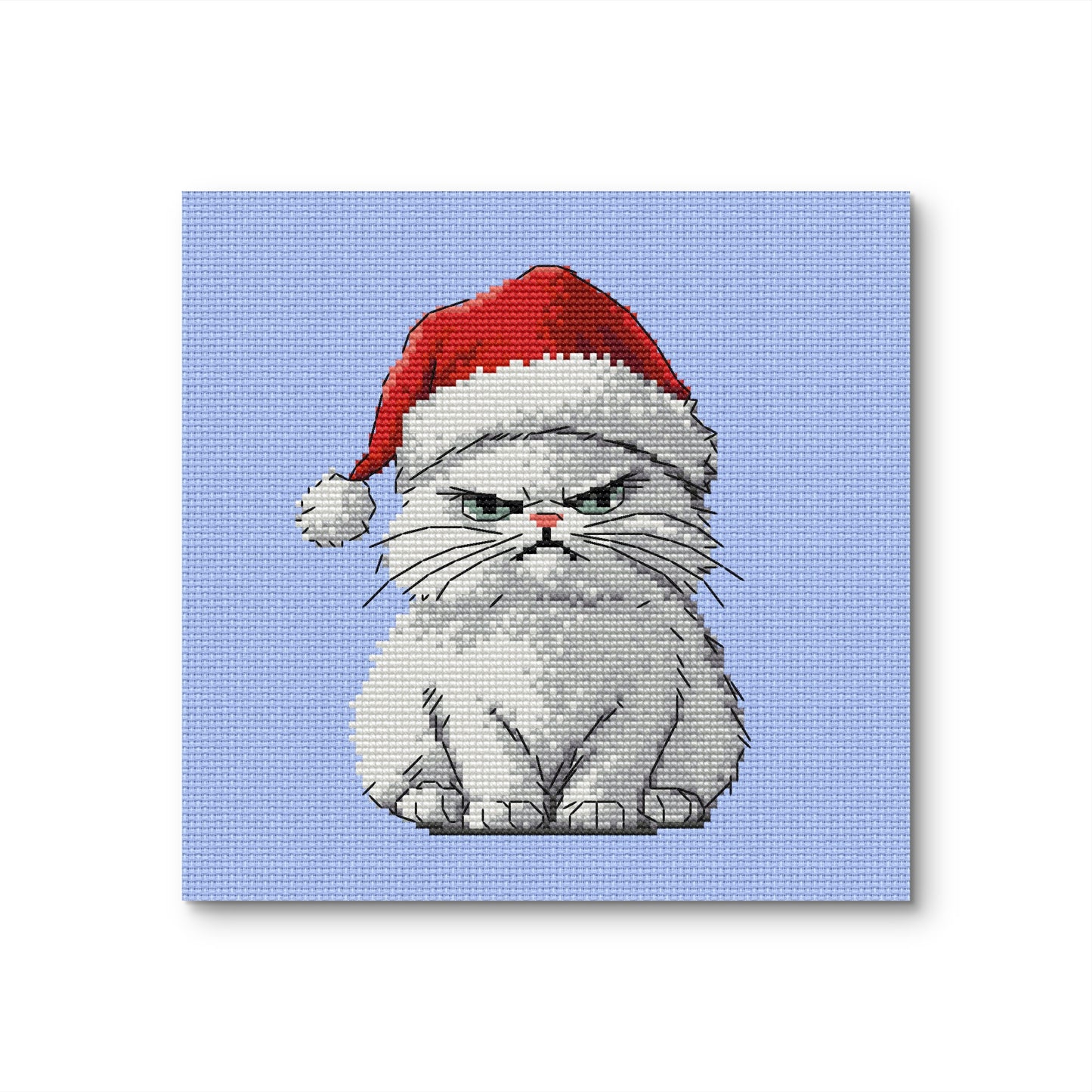 Grumpy cat in a Santa hat