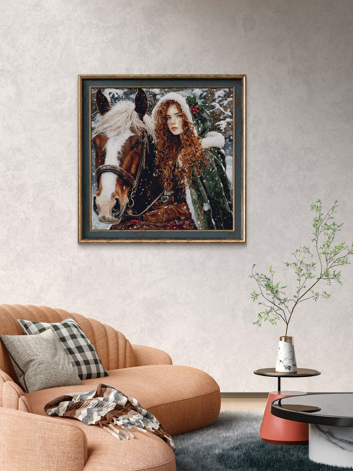 Girl and her horse (Winter theme)