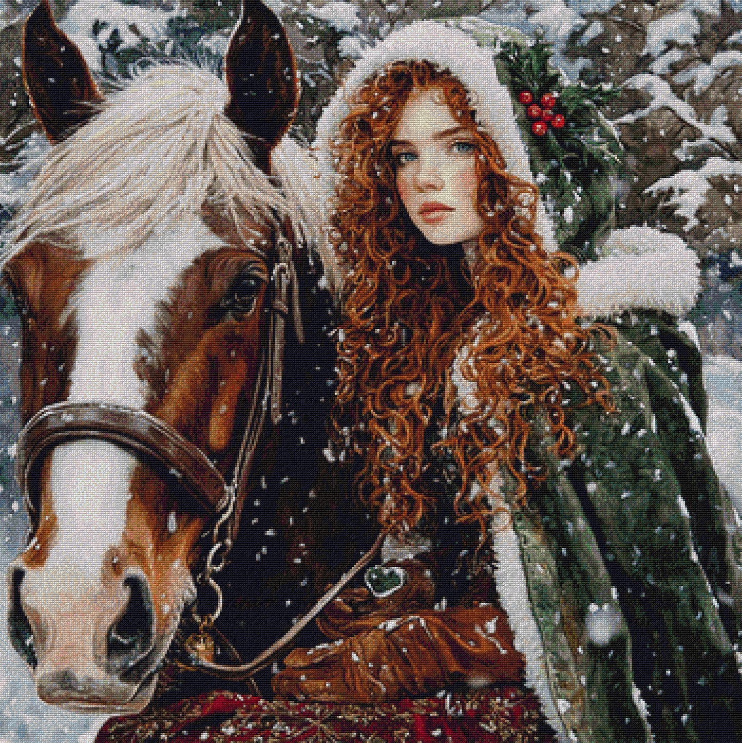 Girl and her horse (Winter theme)