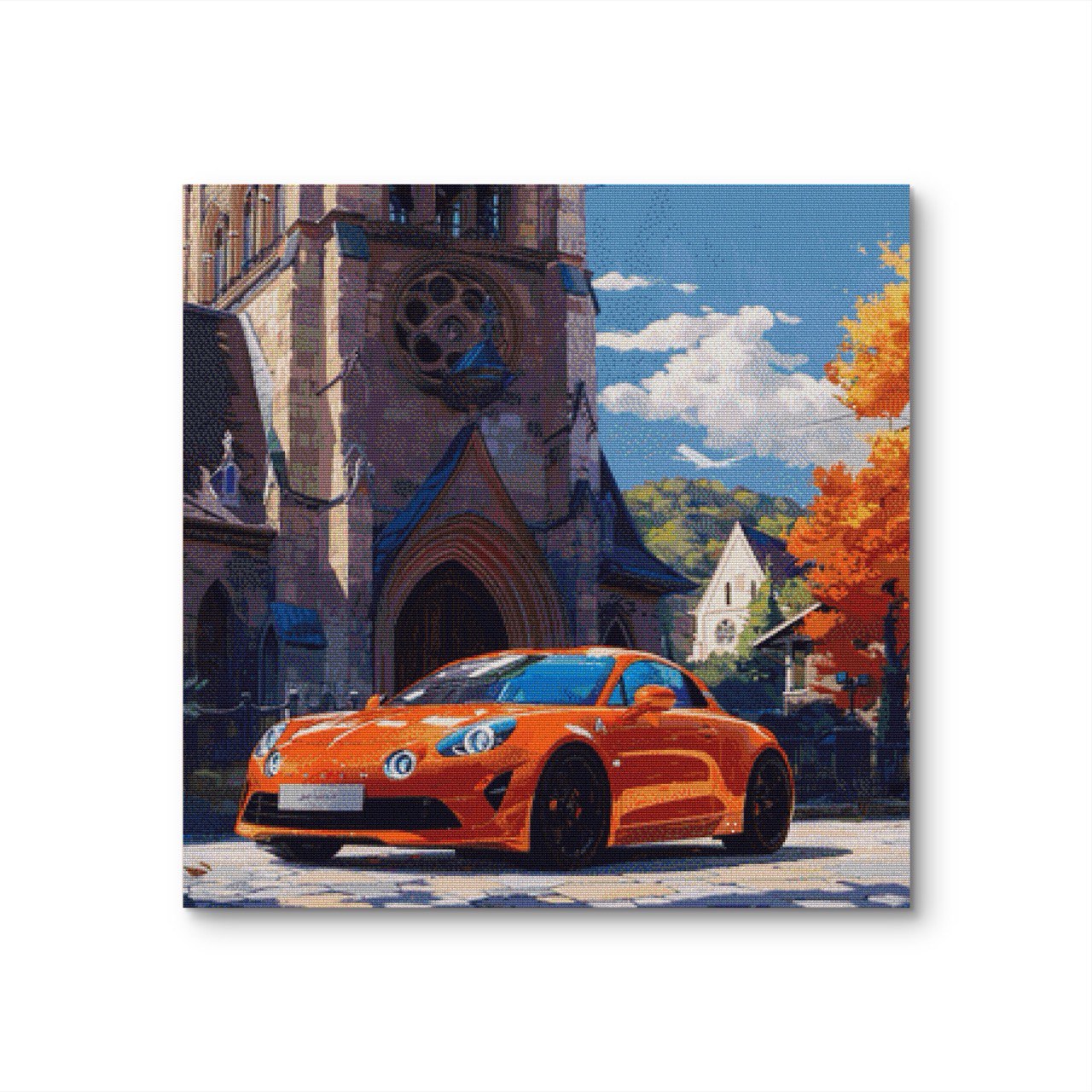 Car by the church