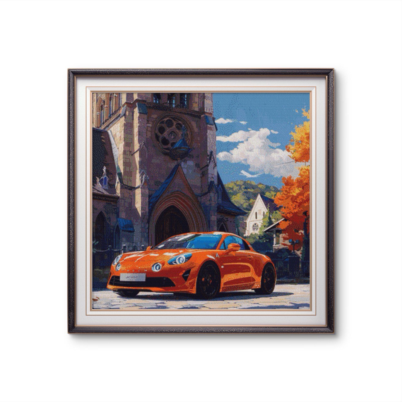 Car by the church
