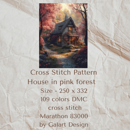 House in a pink forest