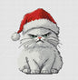 Grumpy cat in a Santa hat
