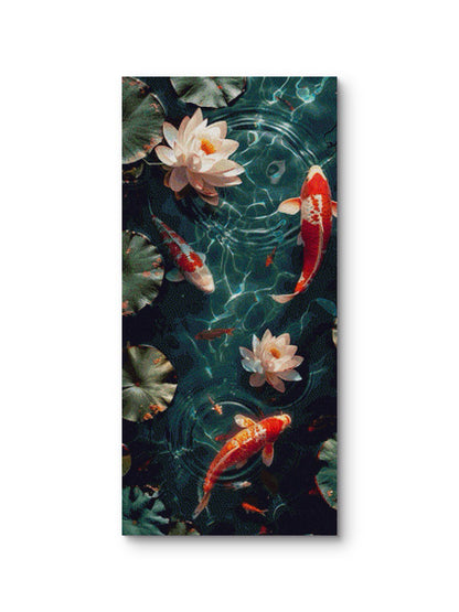 Koi fish and Lotus flowers
